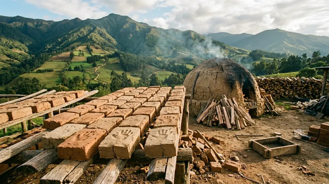 Colombian chircales — traditional brickworks