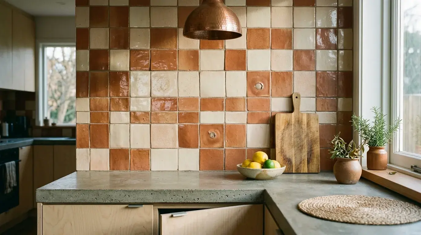 Traditional ceramic tiles in modern kitchen